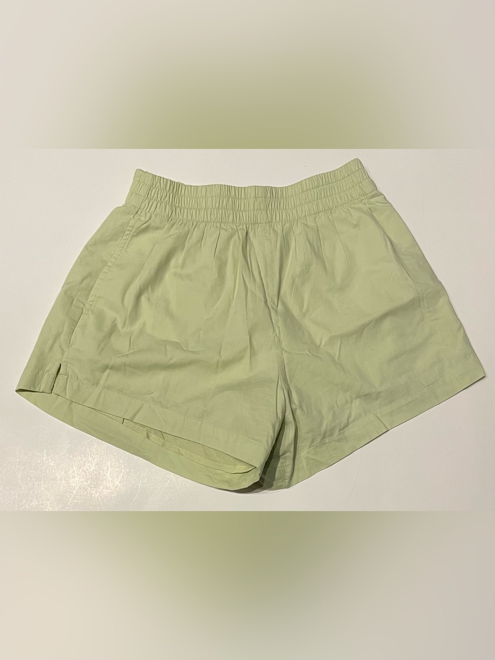 Abercrombie and Fitch Elastic-Waist Light Green High Waist Shorts